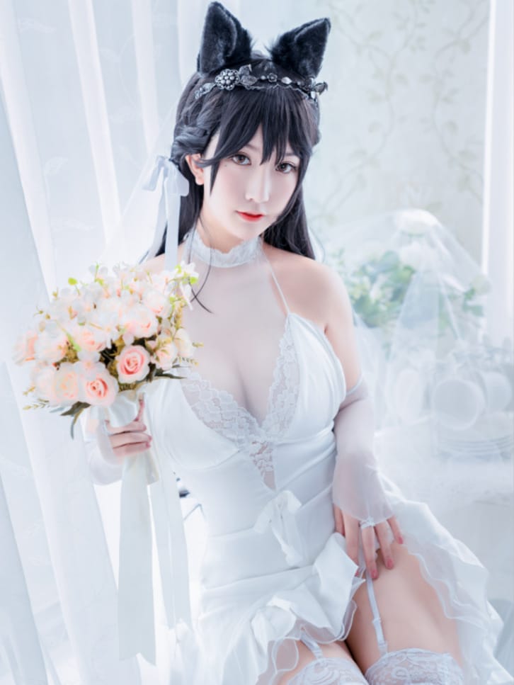 猫九酱Sakura –NO.11 碧蓝誓约欧根亲王爱宕婚纱[4V/95P/936MB]-1